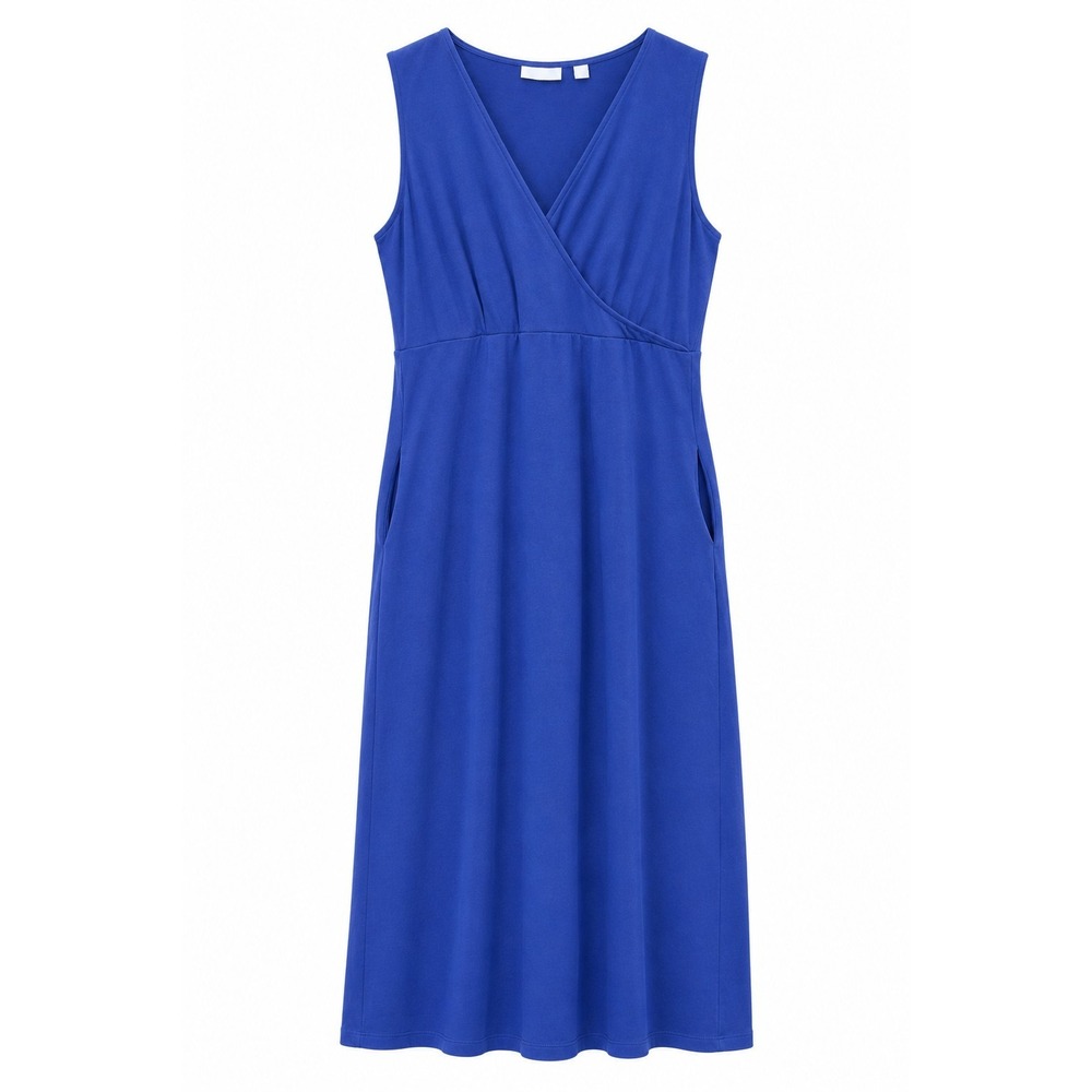 New York & Co. Women Petite XL Faux Wrap Dress Pockets Soft Casual Fit Flare - Picture 2 of 8